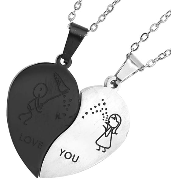 Kaklo papuošalai „BEST FRIENDS“ poroms, chirurginis plienas (2 vnt.)