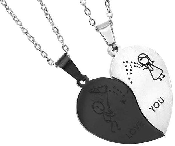 Kaklo papuošalai „BEST FRIENDS“ poroms, chirurginis plienas (2 vnt.)