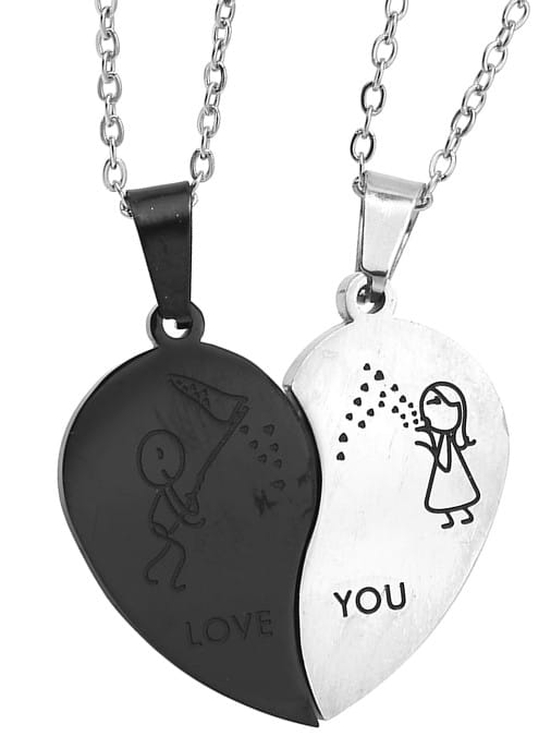 Kaklo papuošalai „BEST FRIENDS“ poroms, chirurginis plienas (2 vnt.)