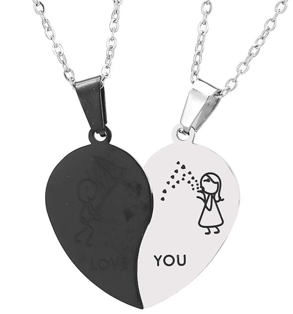 Kaklo papuošalai „BEST FRIENDS“ poroms, chirurginis plienas (2 vnt.)