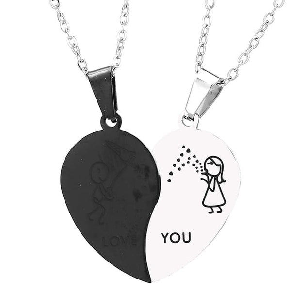 Kaklo papuošalai „BEST FRIENDS“ poroms, chirurginis plienas (2 vnt.)