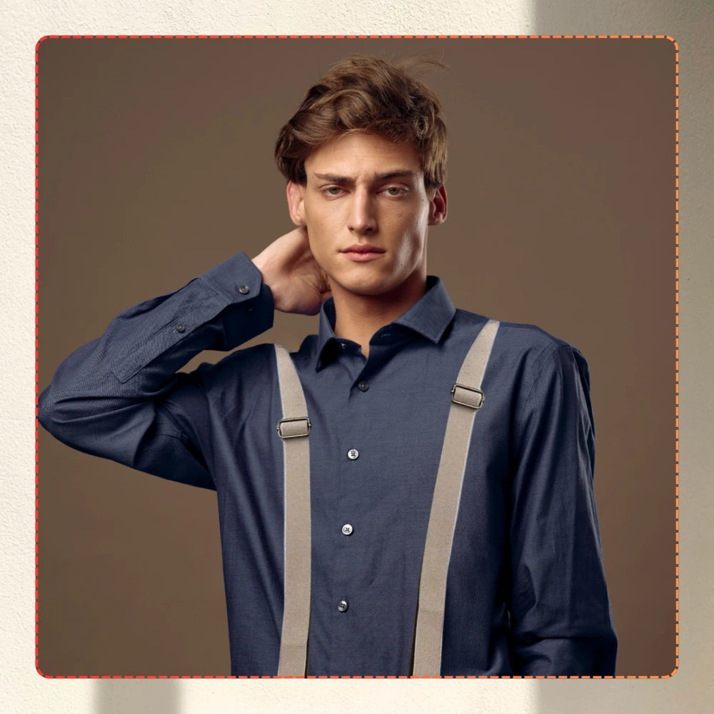 Vyriškos smėlio spalvos elastingos petnešos