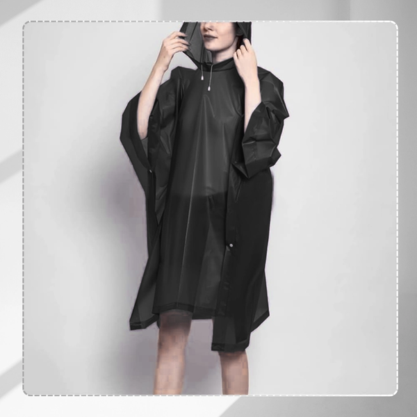 Apsiaustas nuo lietaus C15, juodas