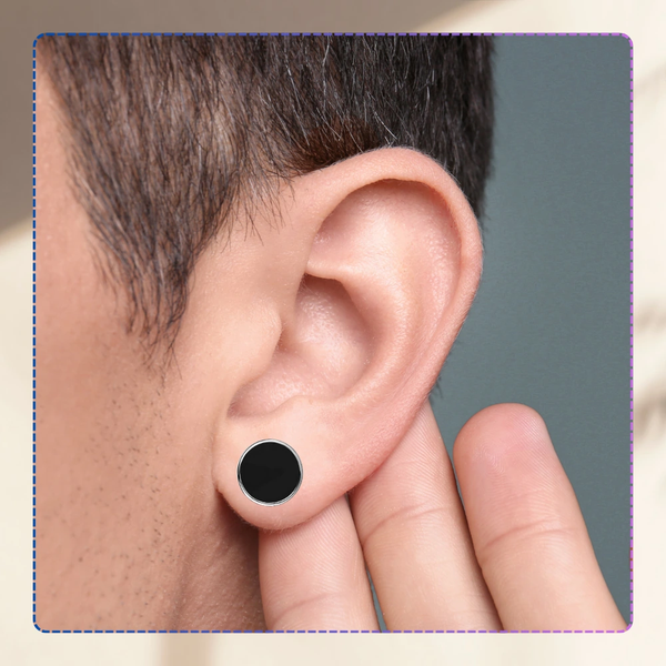 Auskarai vyrams L11, juodi