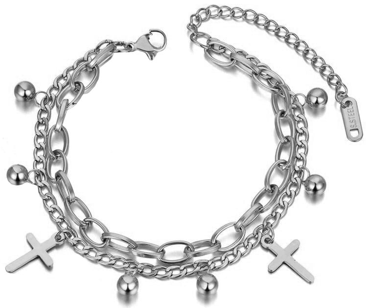 Chirurginio plieno apyrankė moterims X38, sidabro spalvos