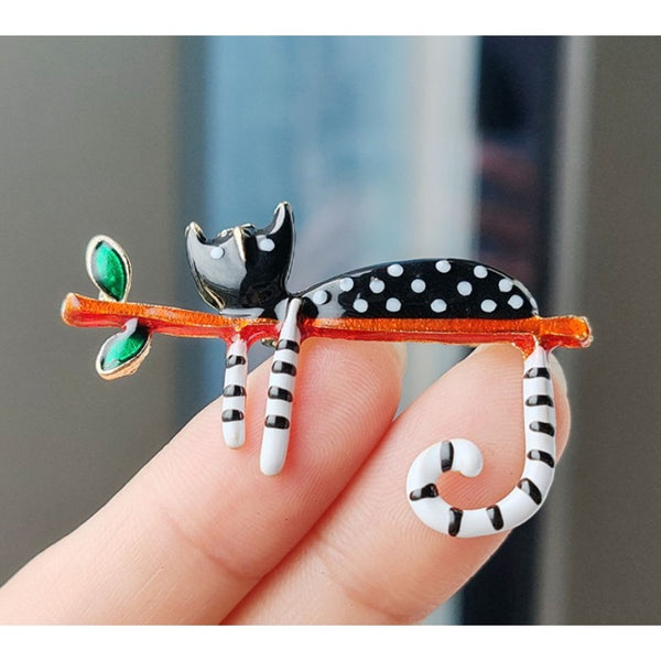 Dekoratyvinė sagė „Juoda katė“ (BZ163)