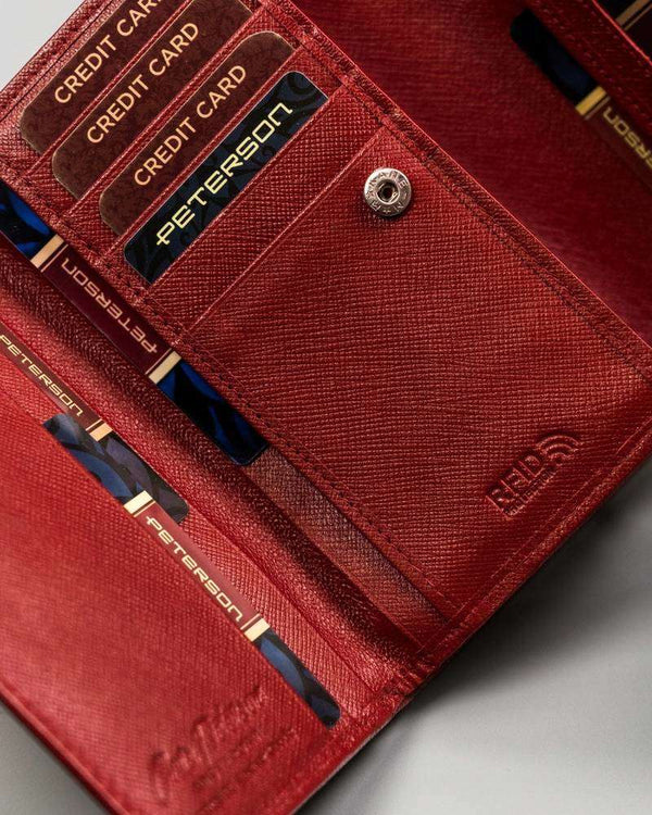 Didelė moteriška piniginė Peterson D22, raudona D1943