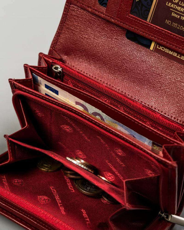 Didelė moteriška piniginė Peterson D22, raudona D1943