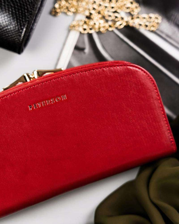 Didelė moteriška piniginė Peterson G3, raudona D1941