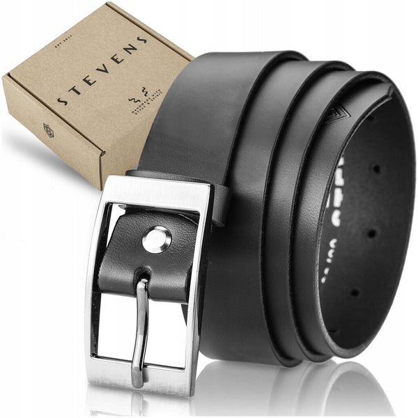 Diržas moterims iš natūralios odos Stevens, juodas