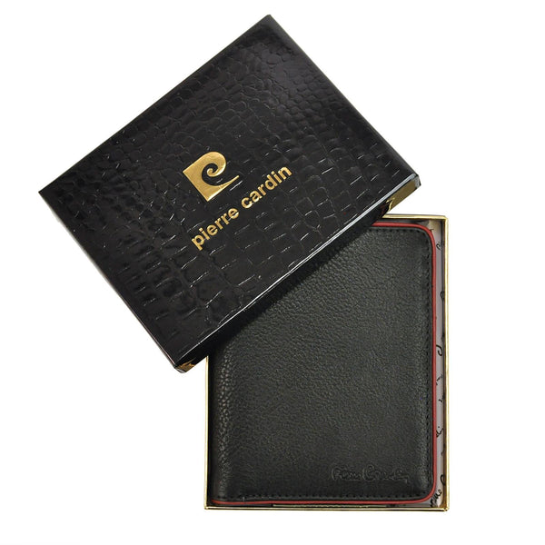 Pierre Cardin TILAK05 TUMBLE 326 juoda ir raudona piniginė czarny + czerwony