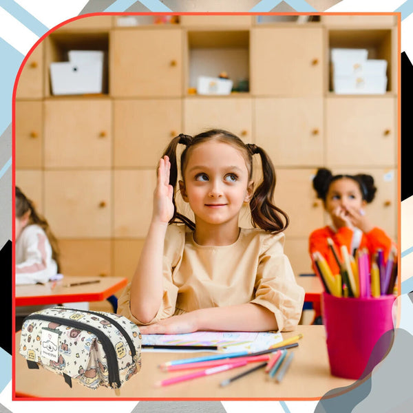 Dviejų skyrių penalas su kapibara Happy Go Lucky