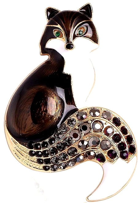 Elegantiška juodos lapės sagė