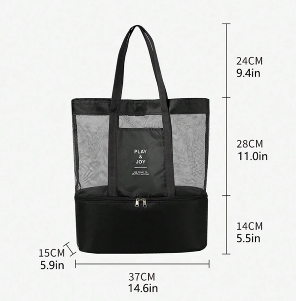 Termo paplūdimio krepšys K4, juodas N236