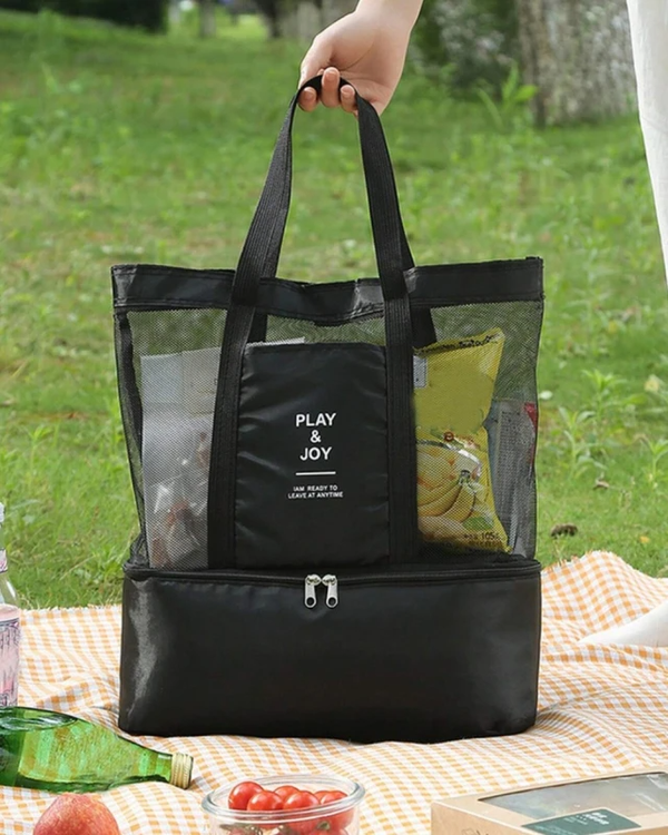 Termo paplūdimio krepšys K4, juodas N236