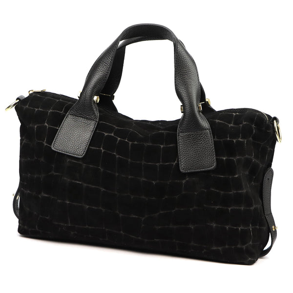 Luka 26-119 CROCO juoda odinė rankinė czarny