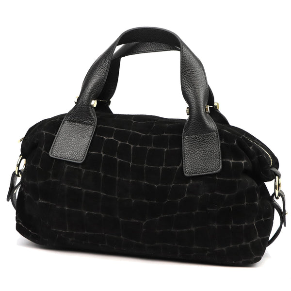 Luka 26-119 CROCO juoda odinė rankinė czarny