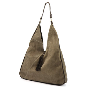 LOCCA MILANO LM-005 taupe ir tamsiai ruda odinė rankinė taupe + ciemny brąz