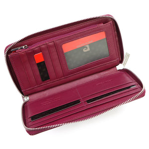 Pierre Cardin 05 LINE 119 violetinė odinė piniginė fioletowy