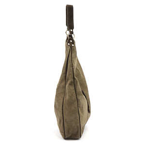 LOCCA MILANO LM-005 taupe ir tamsiai ruda odinė rankinė taupe + ciemny brąz