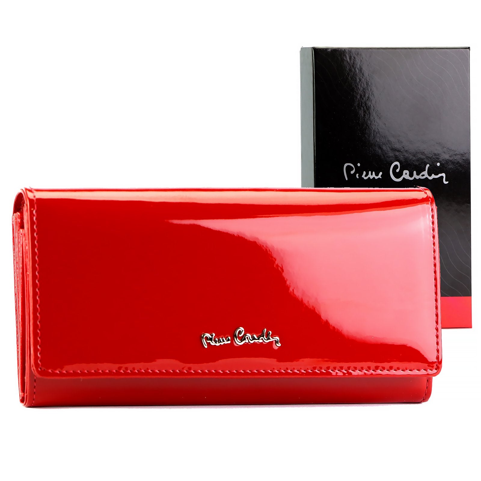 Pierre Cardin 07 SHINY 102 raudona piniginė czerwony
