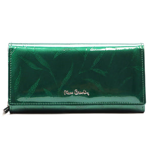 Pierre Cardin 02 LEAF 106 žalia odinė piniginė zielony