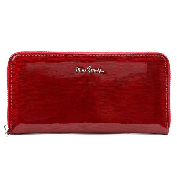 Pierre Cardin 05 LINE 119 raudona natūralios odos piniginė czerwony