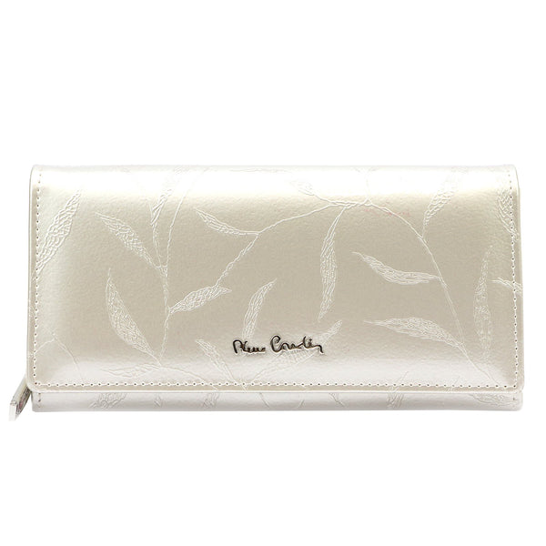 Pierre Cardin 02 LEAF 106 kreminė odinė piniginė cream