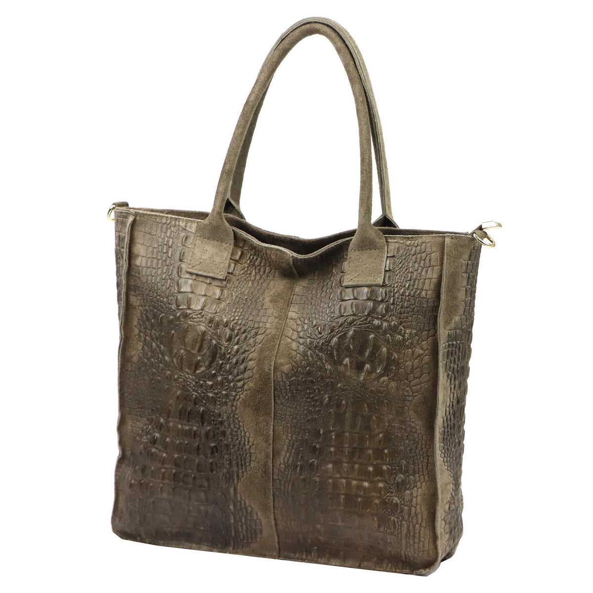 Luka 26-167 CROCO tamsi taupe odinė rankinė taupe scuro