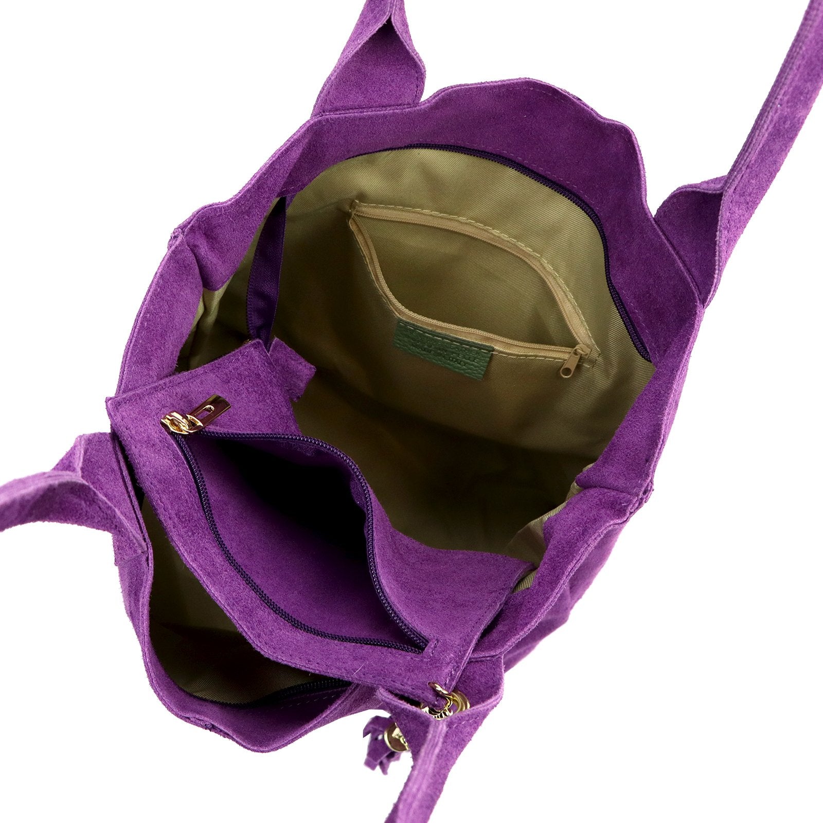 Luka 26-026 violetinė natūralios odos rankinė fioletowy