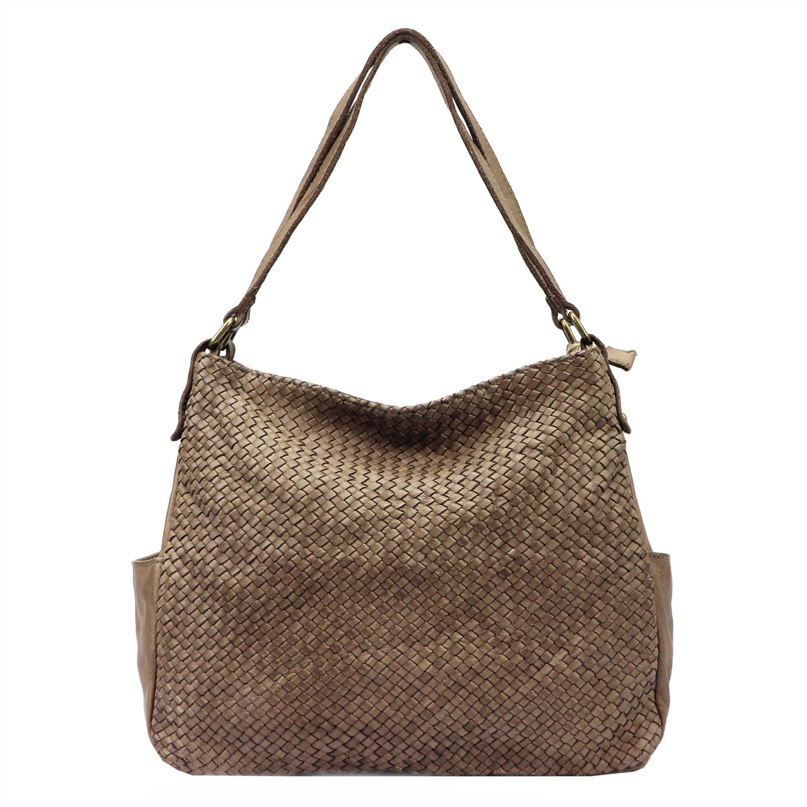VS 023 taupe natūralios odos rankinė taupe