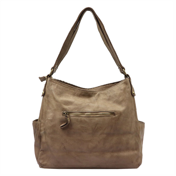 VS 023 taupe natūralios odos rankinė taupe