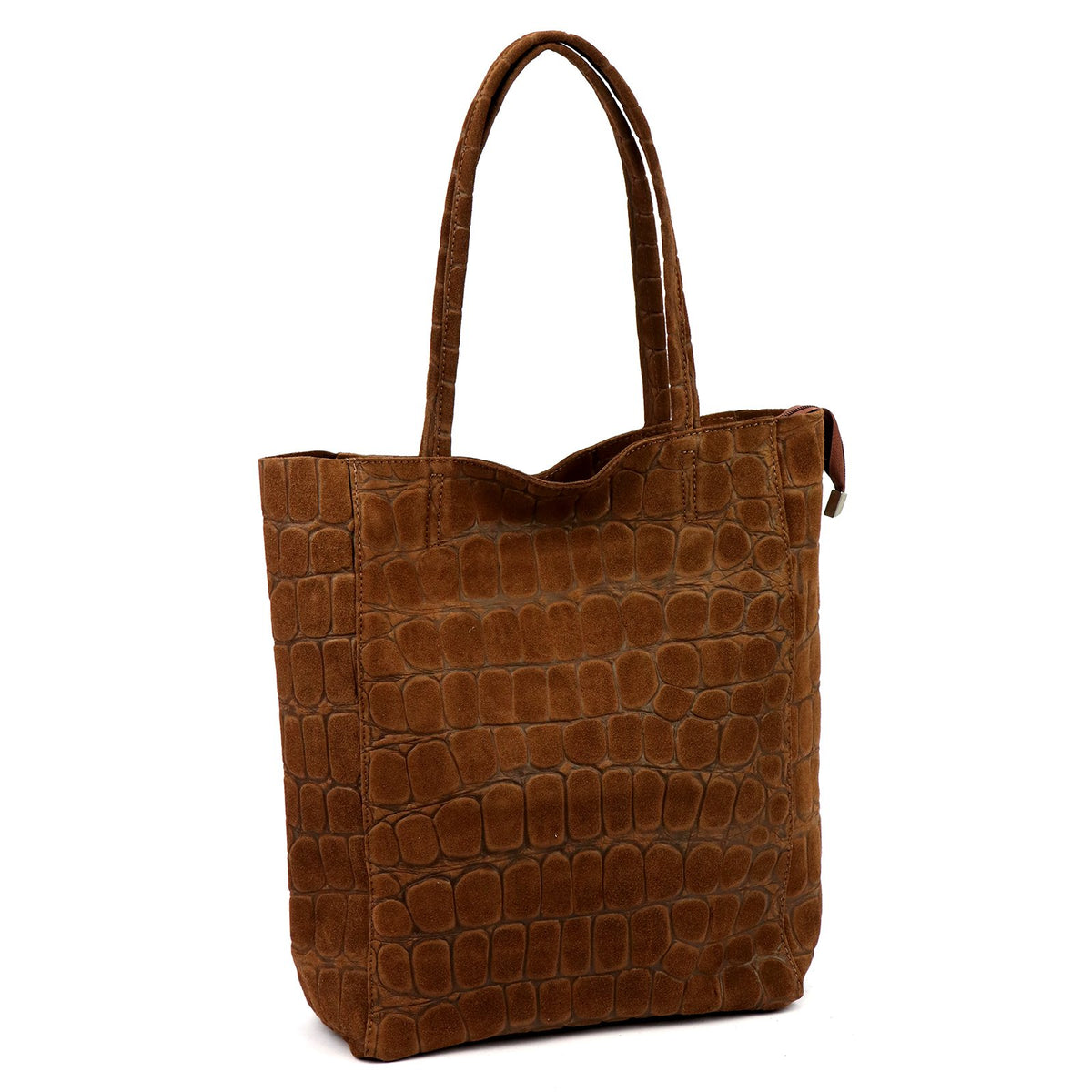 Luka 26-084 CROCO ruda odinė rankinė brązowy
