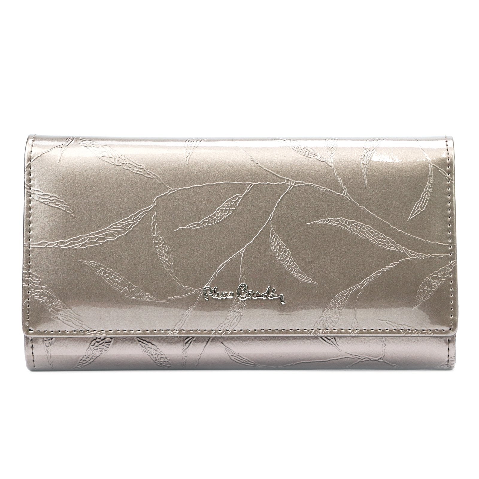 Pierre Cardin 02 LEAF 102 pelenų spalvos odinė piniginė popiel