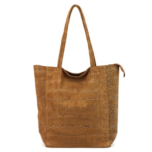 Luka 26-084 CROCO camel-1 natūralios odos rankinė camel-1