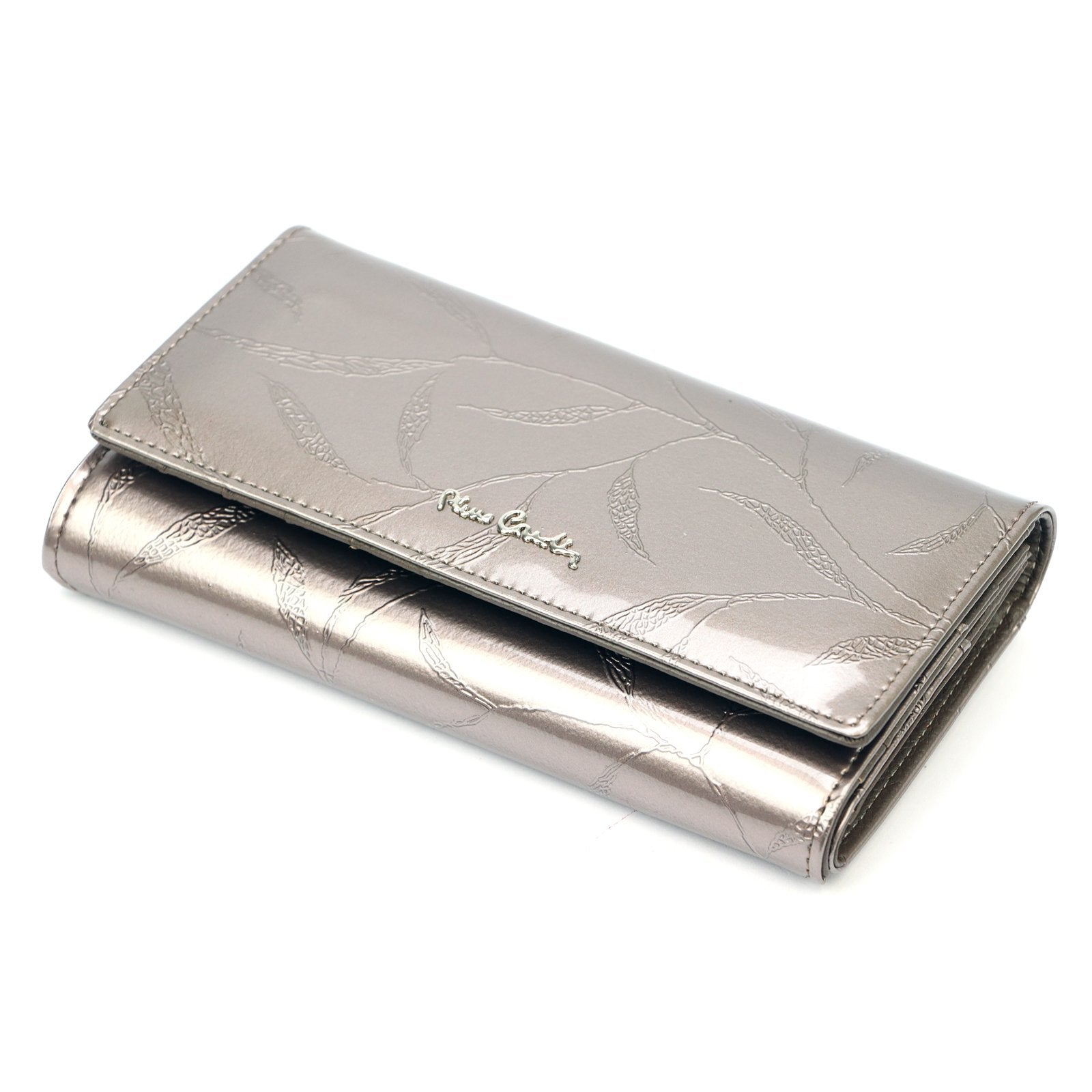 Pierre Cardin 02 LEAF 102 pelenų spalvos odinė piniginė popiel