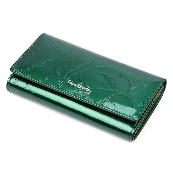 Pierre Cardin 02 LEAF 102 žalia odinė piniginė zielony