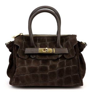 Luka 26-146 MINI CROCO tamsiai ruda odinė rankinė ciemny brąz