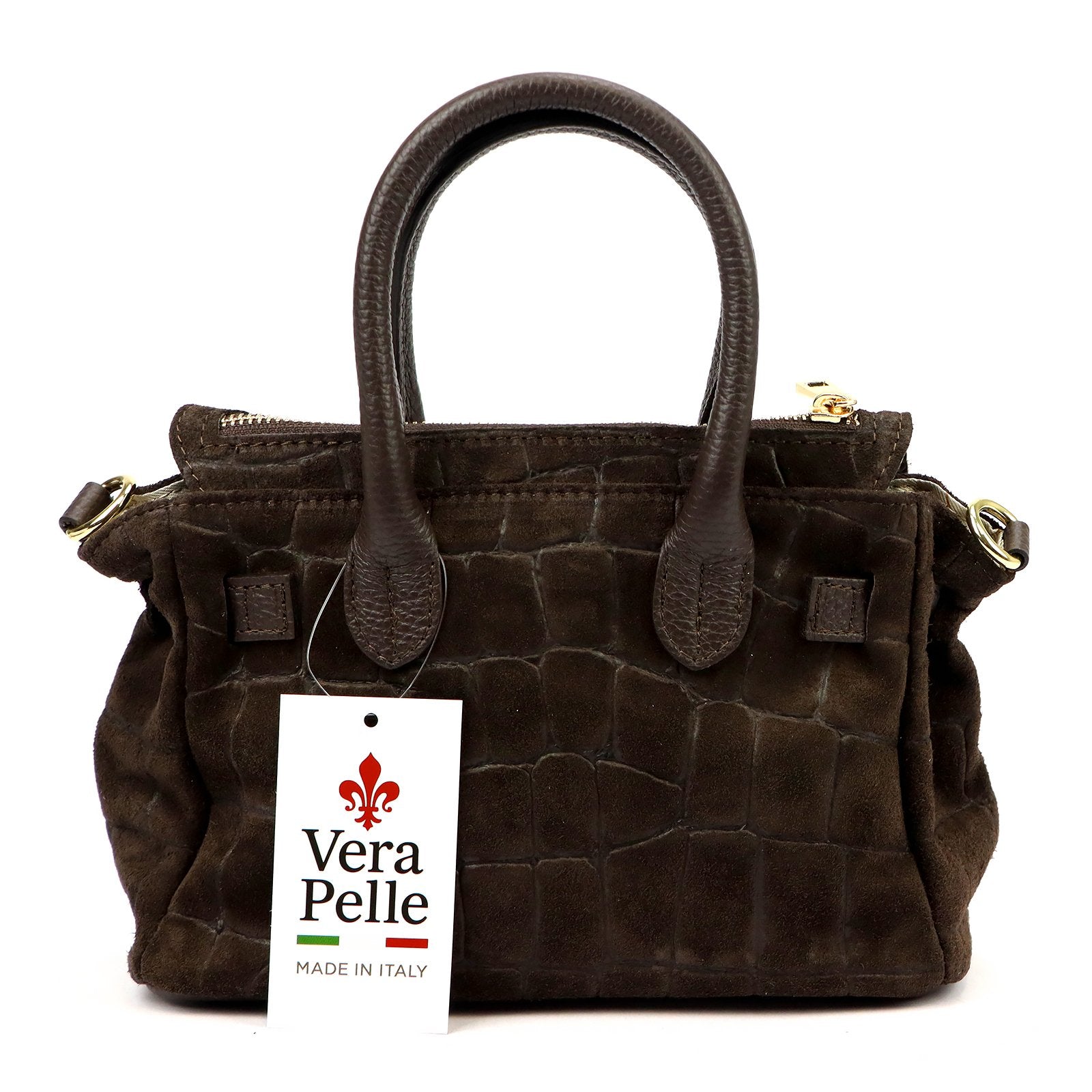 Luka 26-146 MINI CROCO tamsiai ruda odinė rankinė ciemny brąz