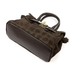Luka 26-146 MINI CROCO tamsiai ruda odinė rankinė ciemny brąz