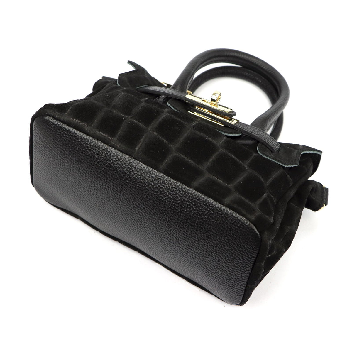 Luka 26-146 MINI CROCO juoda odinė rankinė czarny