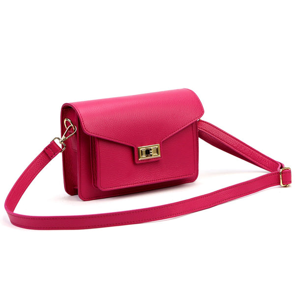 Luka 26-061 DOLLARO fuksijų spalvos odinė rankinė fuksja