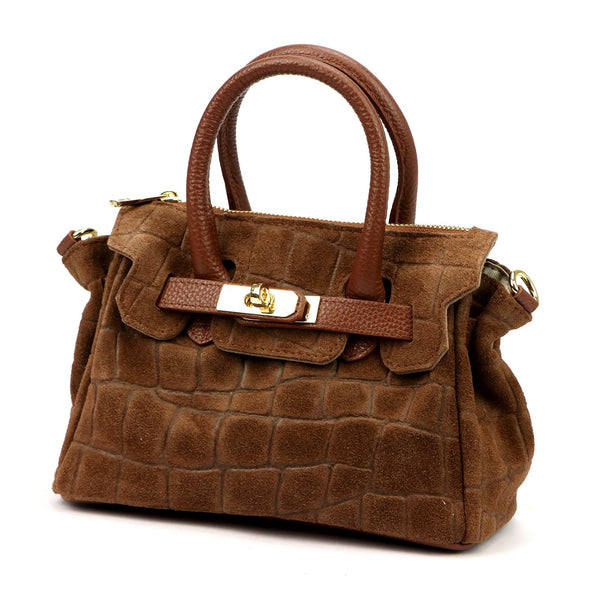 Luka 26-146 MINI CROCO ruda odinė rankinė brązowy