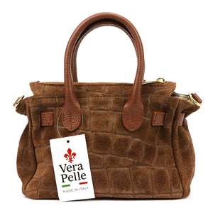 Luka 26-146 MINI CROCO ruda odinė rankinė brązowy
