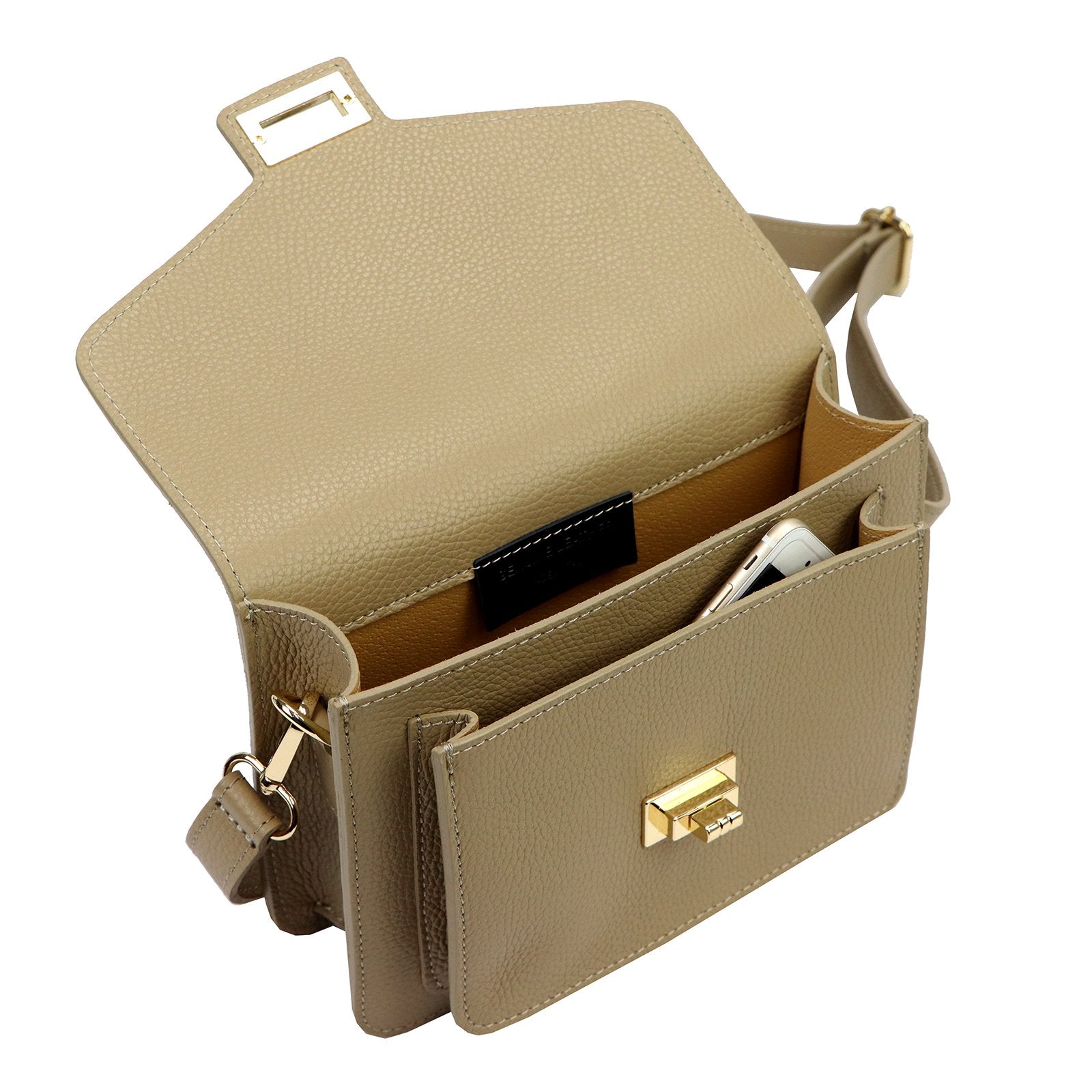 Luka 26-061 DOLLARO taupe natūralios odos rankinė taupe