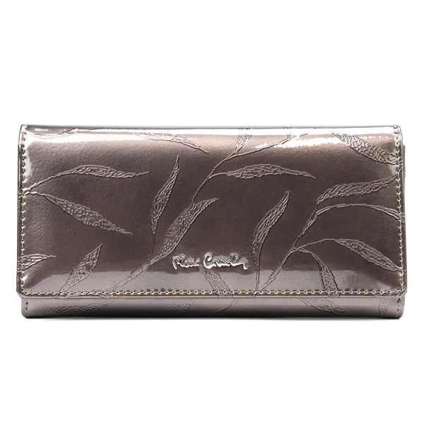 Pierre Cardin 02 LEAF 100 pilka natūralios odos piniginė popiel