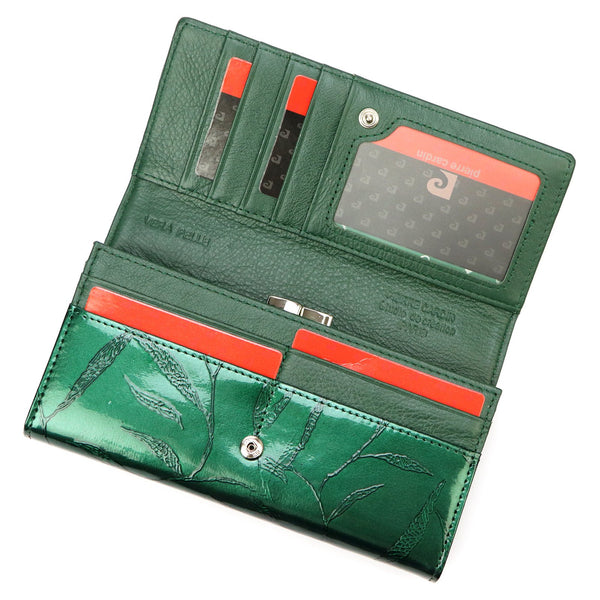 Pierre Cardin 02 LEAF 100 žalia piniginė zielony