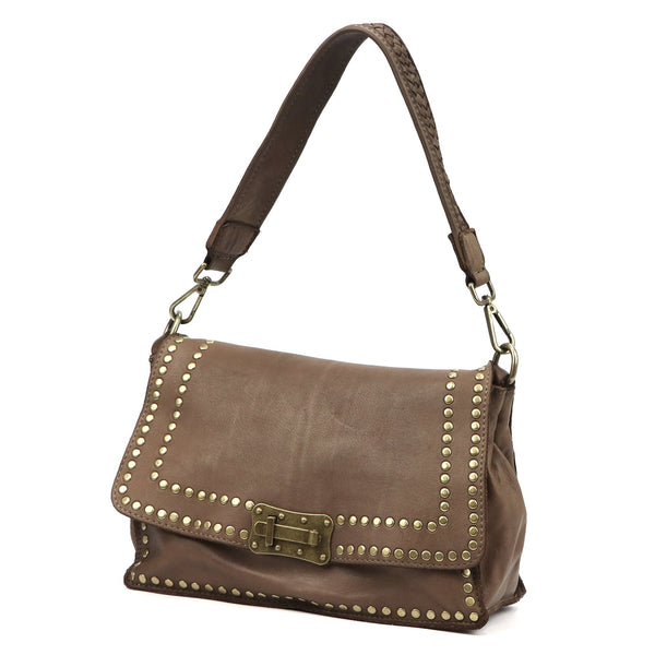 VS 058 tamsios taupe spalvos natūralios odos rankinė taupe scuro
