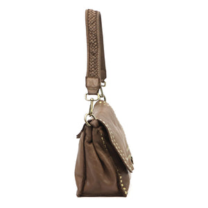 VS 058 tamsios taupe spalvos natūralios odos rankinė taupe scuro