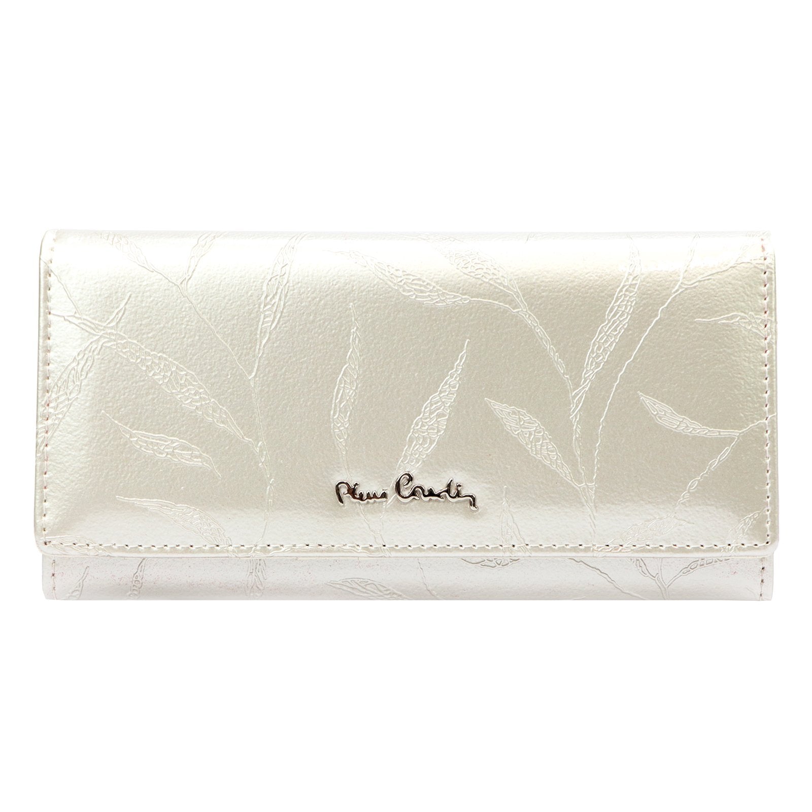 Pierre Cardin 02 LEAF 100 kreminė natūralios odos piniginė cream